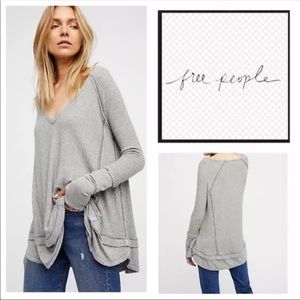 Free People laguna waffle knit thermal top